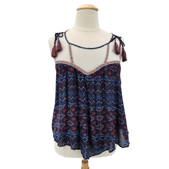 NWT Democracy Boho Western Tassel Tank Top Womens 1X - Picture 1 of 12
